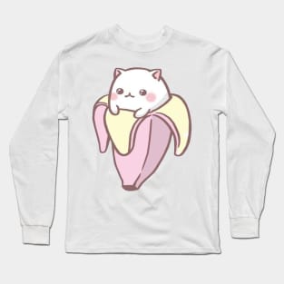 Cute Meow Banana Long Sleeve T-Shirt